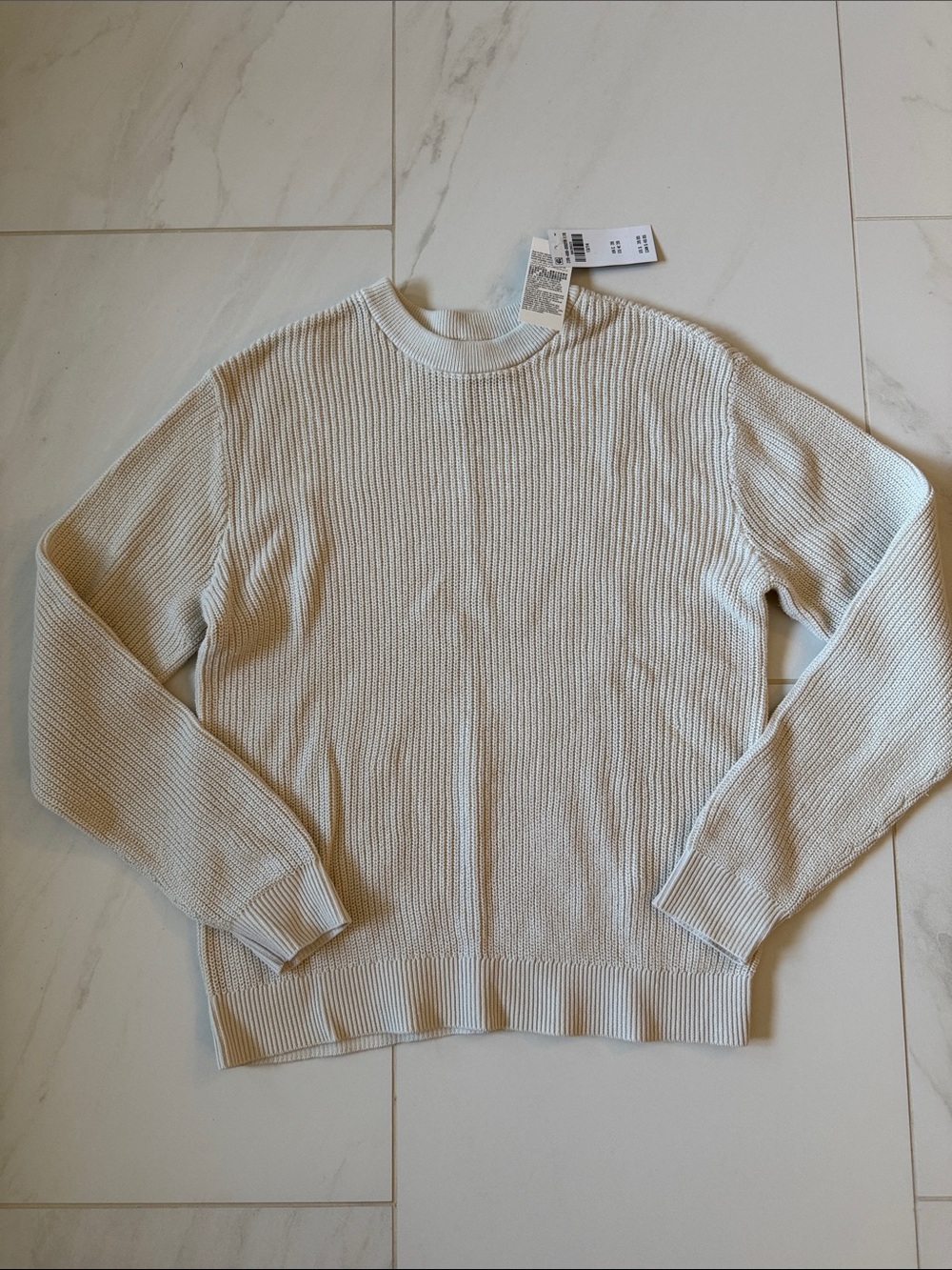 abercrombie kids Ribbed Crewneck Sweater - Cream